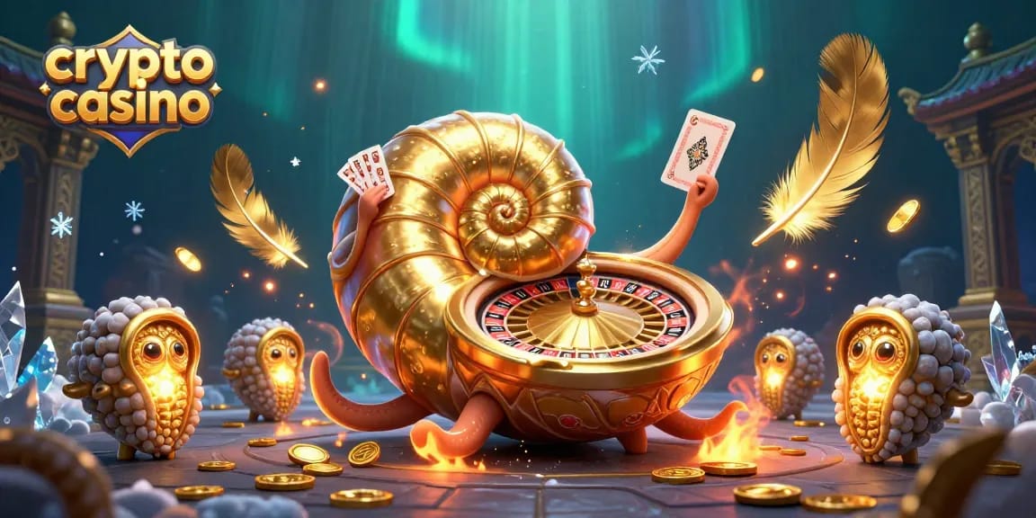 Experience the thrill of a crypto casino with a nautilus roulette and glowing ammonites.