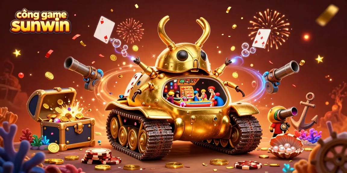 Engage in excitement at cổng game sunwin with a vibrant casino-themed 3D illustration.