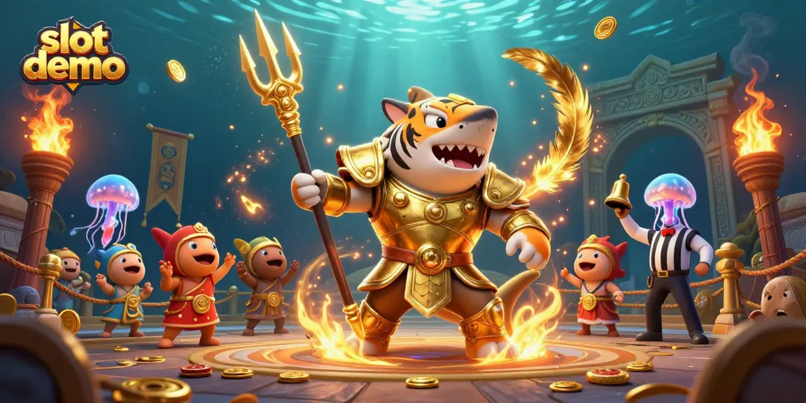 Experience thrilling slot demo gameplay featuring golden aquarium elements and action-packed visuals.