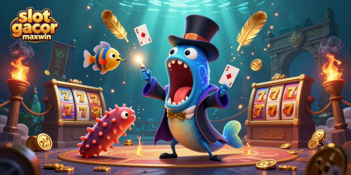 Gambar slot gacor maxwin yang menggambarkan aksi permainan slot dengan simbol keberuntungan.