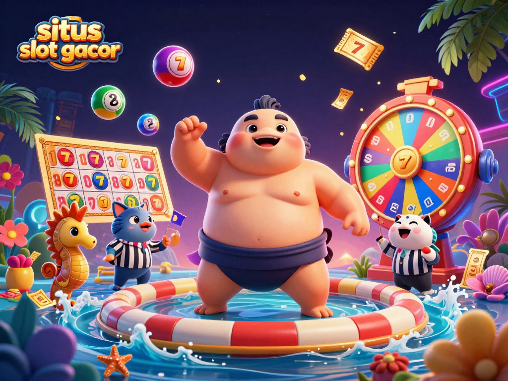 Play thrilling games at situs slot gacor and witness a dynamic underwater casino scene.