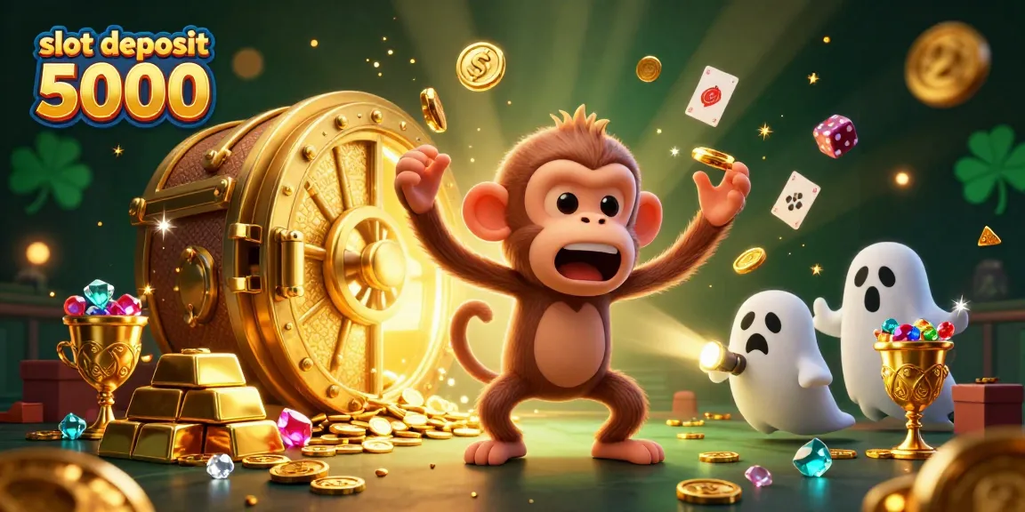 Experience thrilling gameplay with slot deposit 5000 in a vibrant, dynamic casino scene.