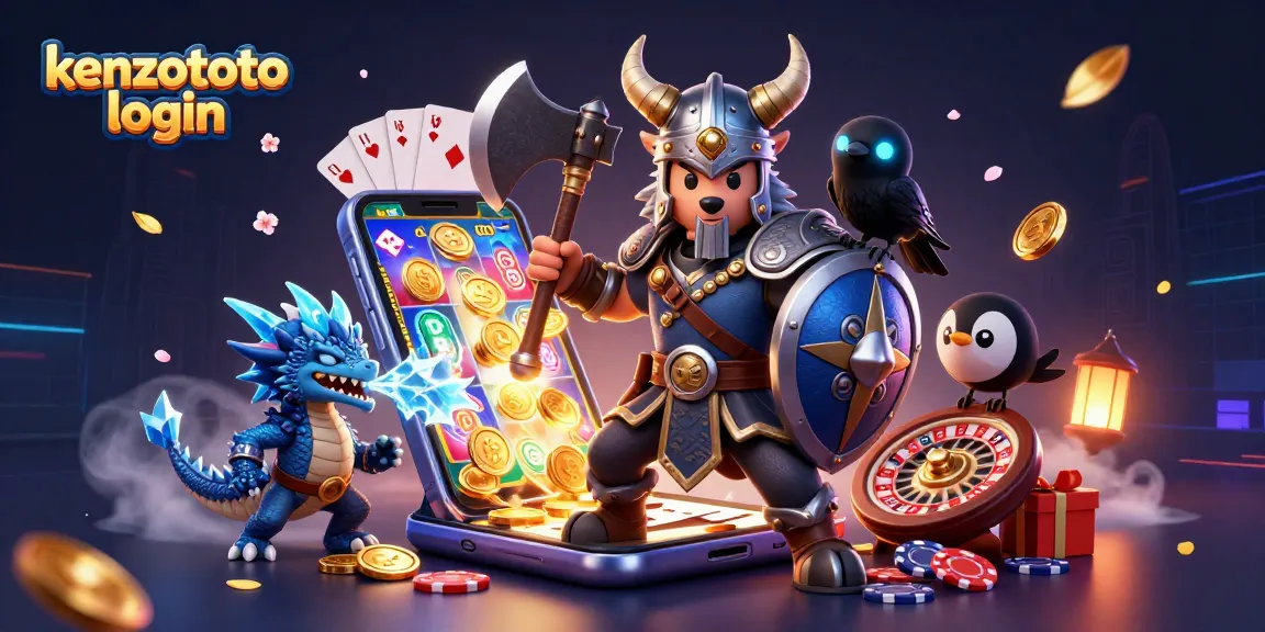 Play exciting games with kenzototo login amidst 3D fantasy elements and colorful casino action.