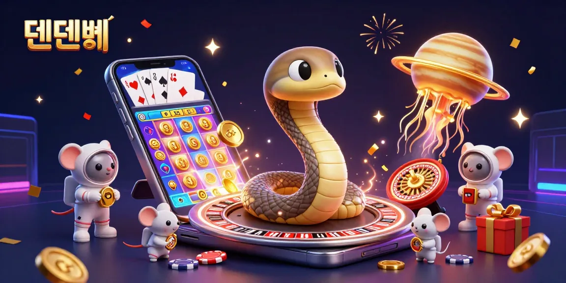Play thrilling casino games at 텐텐벳 with astronaut mice betting on a cosmic roulette featuring vibrant slot reels and cards.