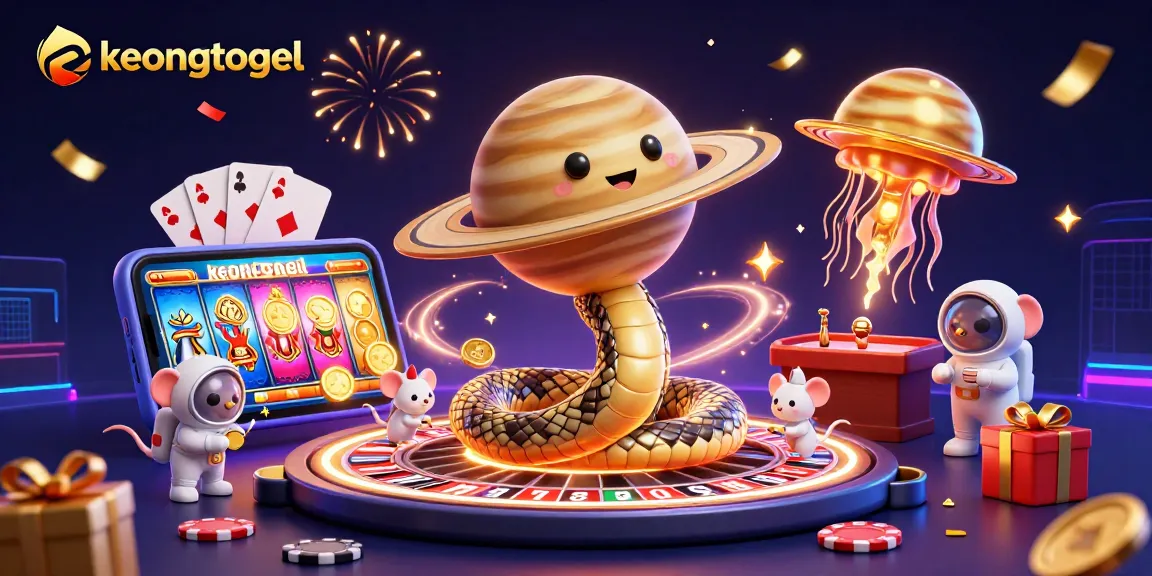Bet on keongtogel's spinning reels as astronaut mice engage in vibrant cosmic slot action.
