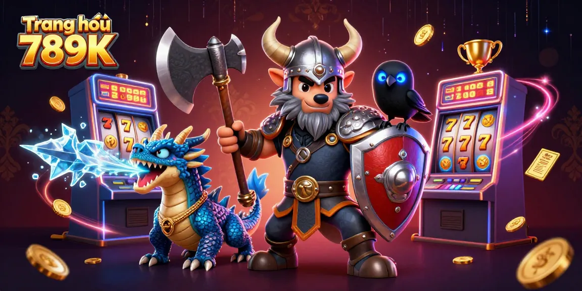 Engage in thrilling gameplay at Trang chủ 789K with dynamic slot machines, Viking warriors, and vibrant gaming elements.