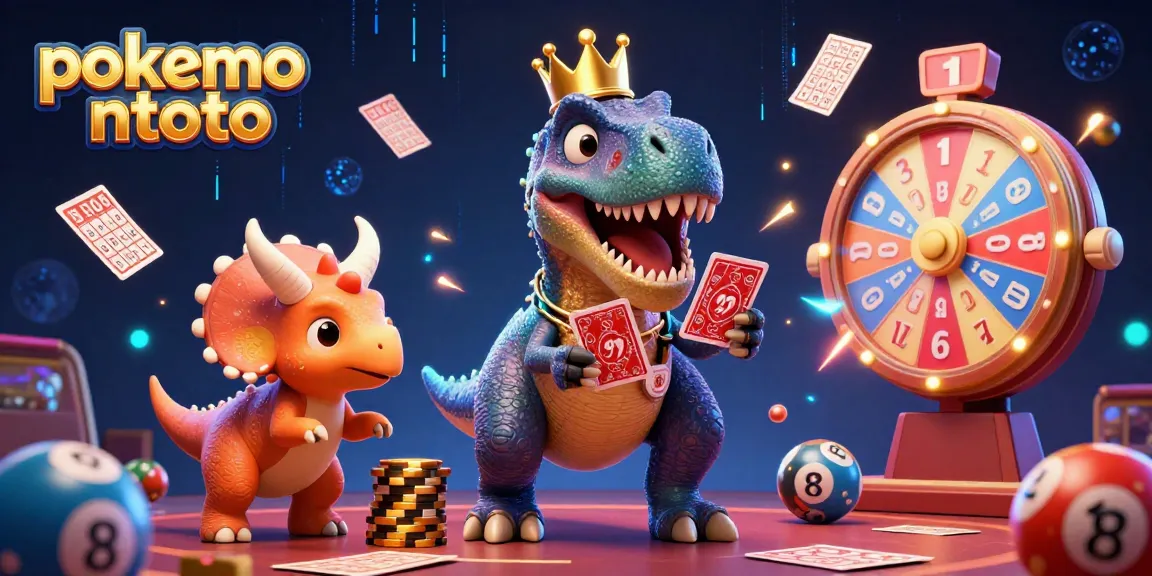 Gambarkan pokemontoto sebagai situs judi lotere terpercaya dengan elemen menarik menggandeng bola lotere dan kartu bingo