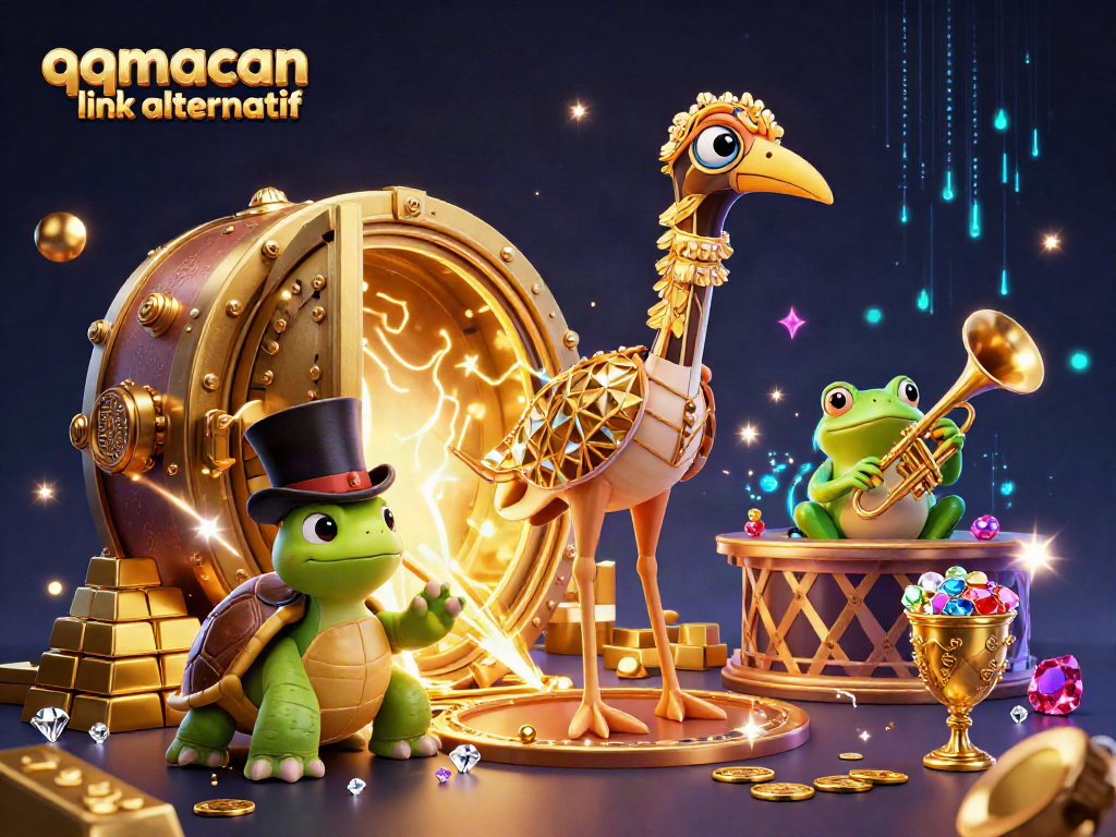 Memenangkan hadiah di qqmacan link alternatif dengan latar belakang kasino yang menawan dan karakter menghibur.