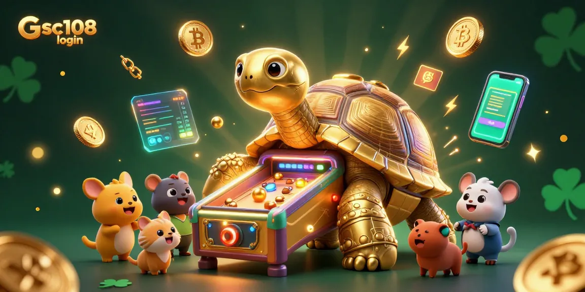 Engage with Gsc108 login for exciting casino fun and vibrant, cartoonish details of gaming elements.