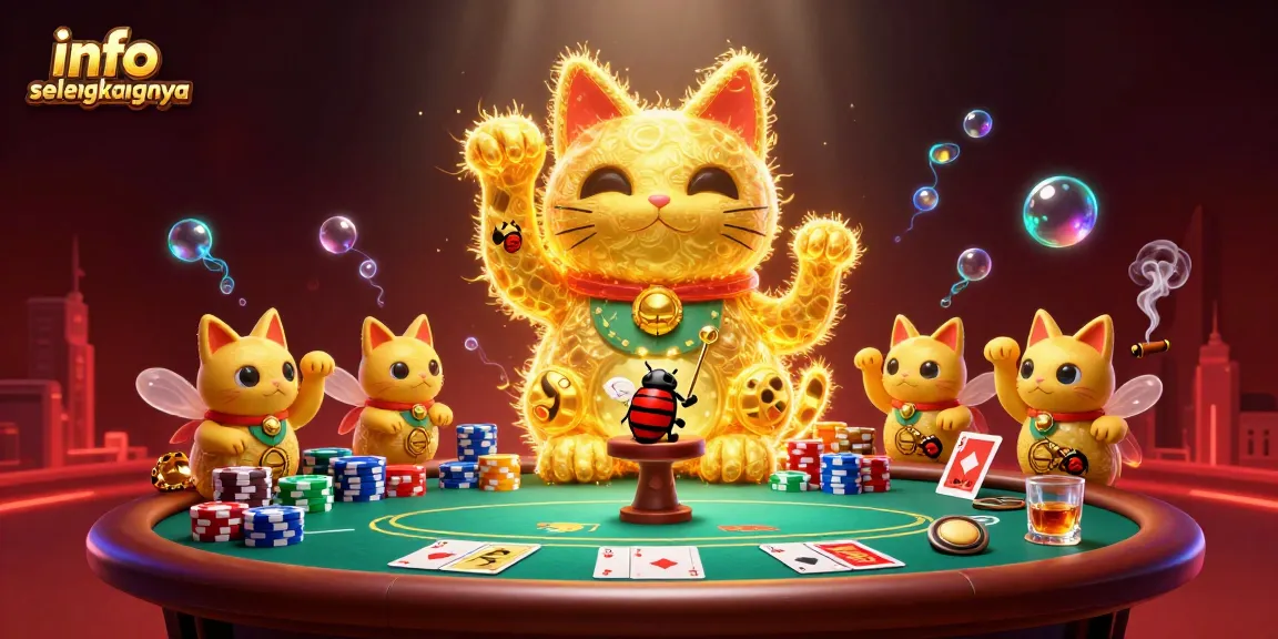 Mencari info selengkapnya tentang slot gacor dengan ilustrasi yang menampilkan karakter kasino di dunia 3D.