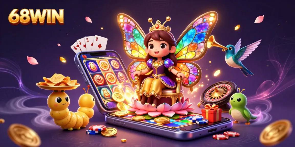 Experience thrilling action at 68WIN with colorful slot games, captivating characters, and rich casino elements.