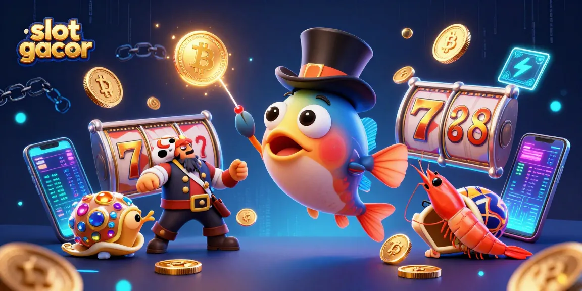 Win big with slot gacor as the anglerfish, shrimp, and snail celebrate a jackpot.