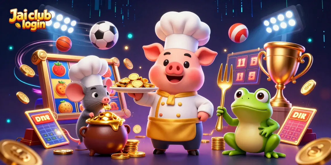 Experience seamless Jai club login with animated casino fun featuring gold coins, vibrant characters, and gaming excitement.