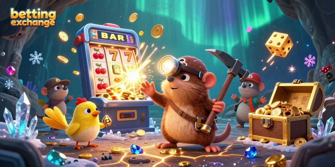 Engage with the thrilling world of betting exchange through a dynamic 3D illustration featuring colorful casino games.