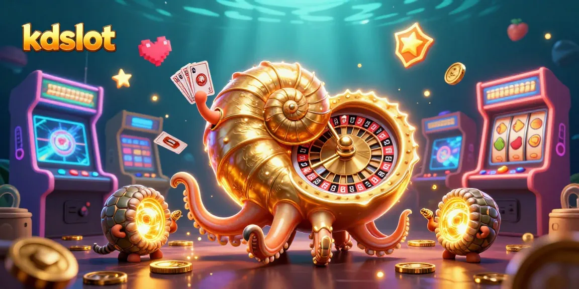 Engage with kdslot: a vibrant casino scene featuring a giant nautilus and glowing treasures.