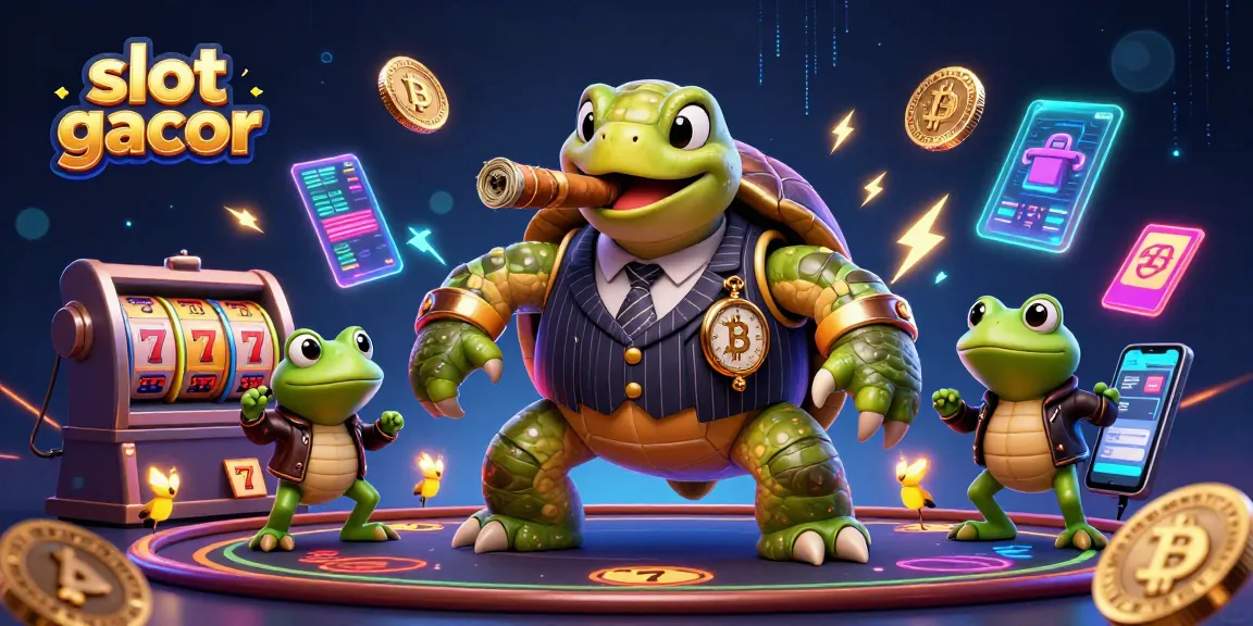 Engage with thrilling slot gacor action amidst a vibrant casino scene filled with colorful game elements.