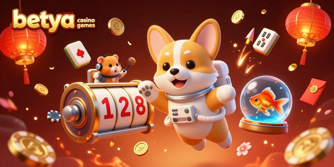 Experience the excitement of betya.com online casino games with vibrant visuals and dynamic characters in a festive space casino scene.