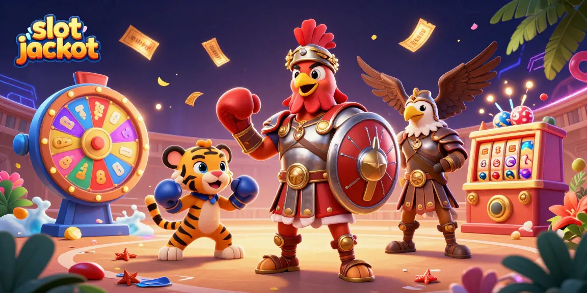 Permainan slot jackpot yang menakjubkan dengan karakter unik di arena kasino, siap menghadirkan kemenangan!