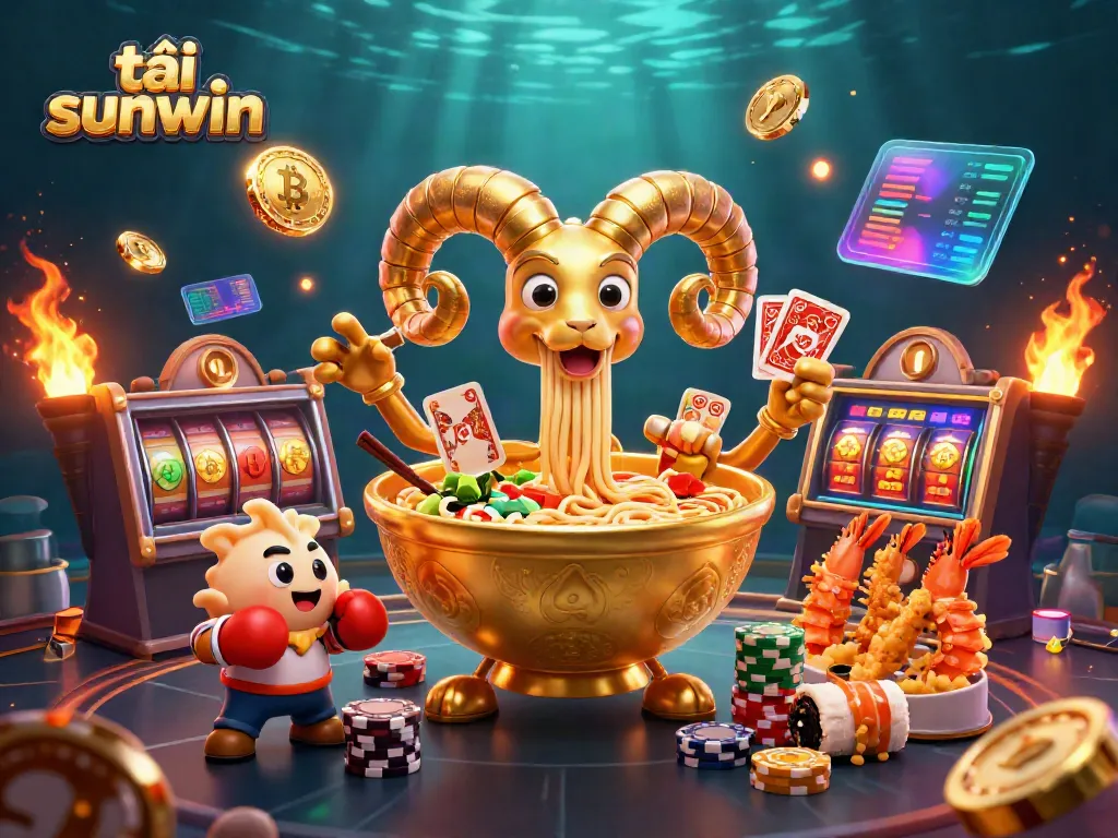 Engage in dynamic casino action with tải sunwin featuring a golden bowl dealer and crypto coins