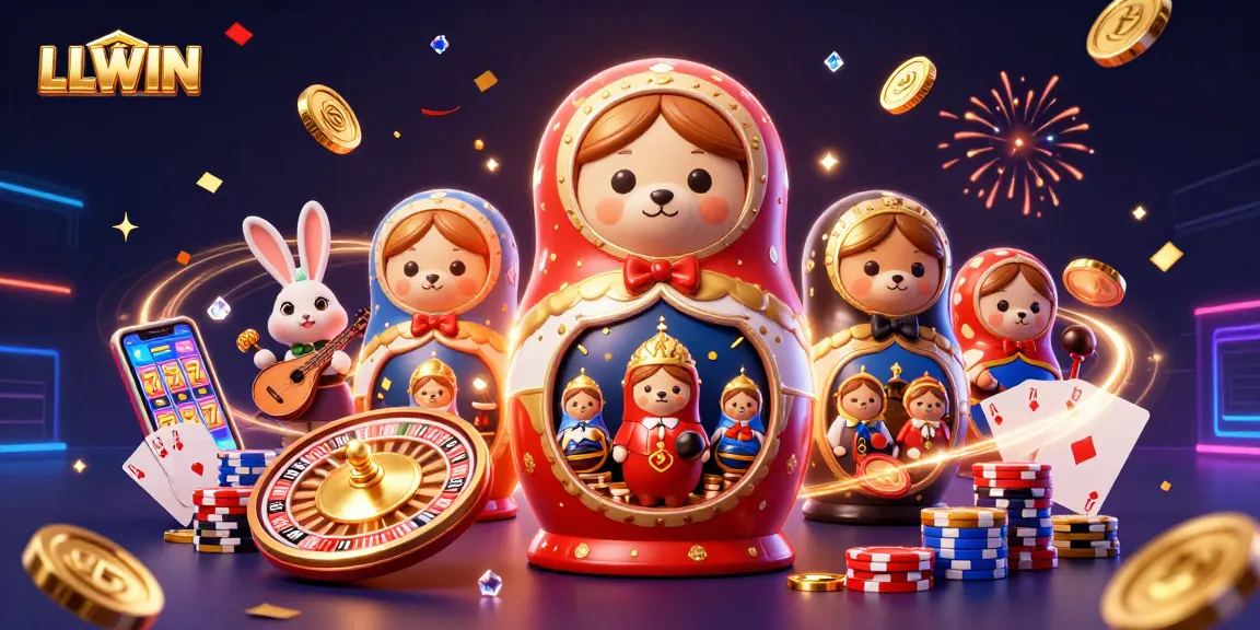Experience the excitement of LLWIN with a vibrant 3D illustration showcasing engaging casino elements and characters.