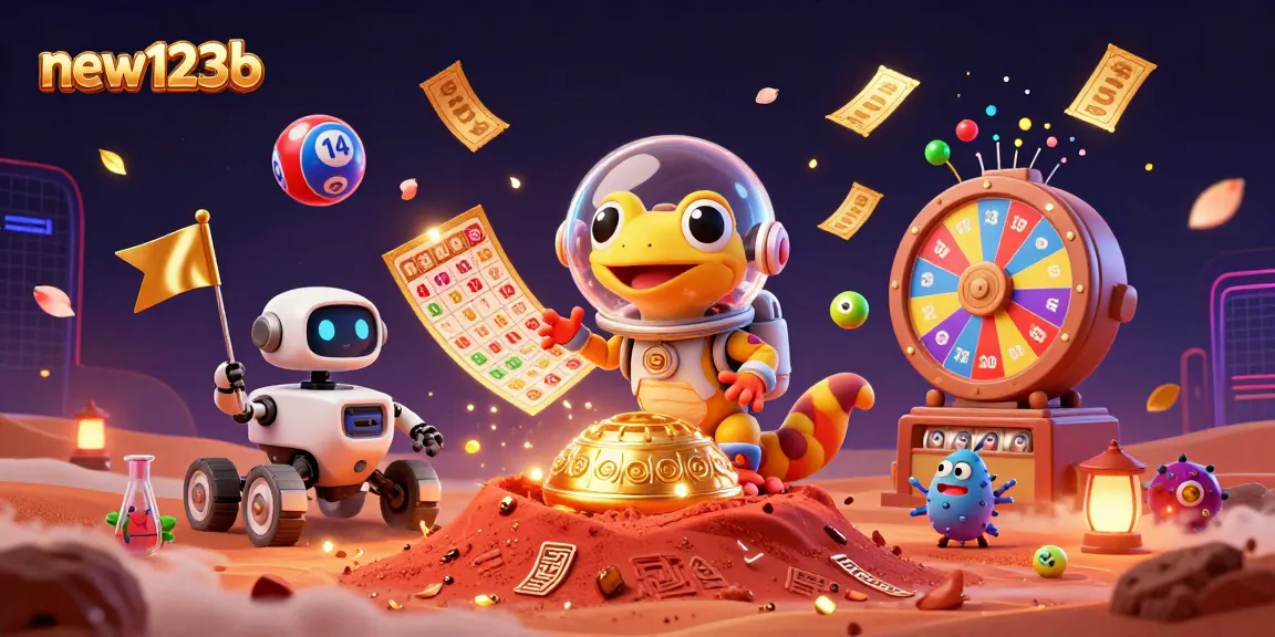 Experience thrilling gameplay at new123b with vibrant casino-themed 3D Martian scene.