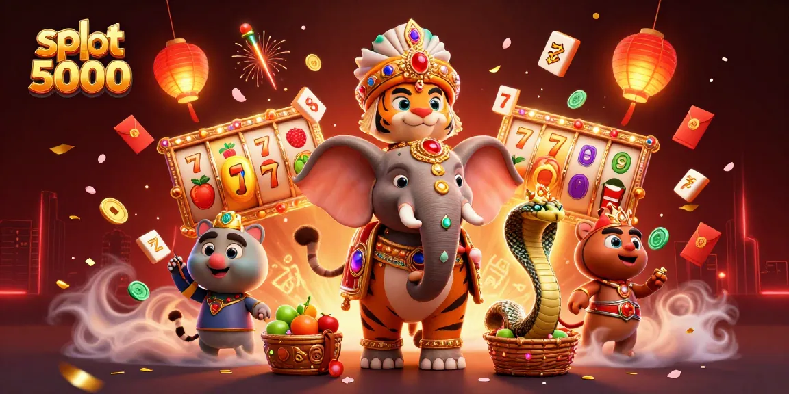 Experience thrilling moments with slot depo 5000 in a vibrant casino-inspired illustration.