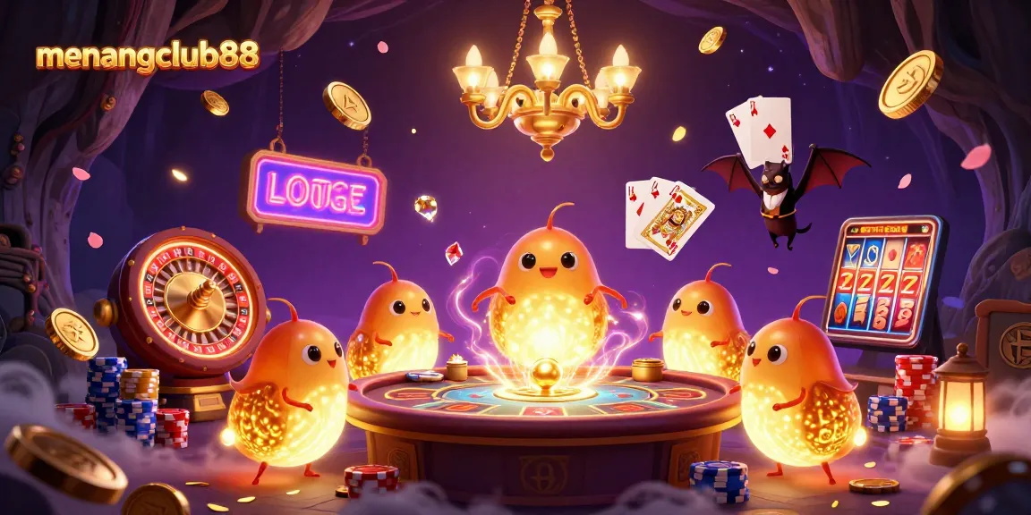 Experience the vibrant world of menangclub88 with animated glowworms illuminating the casino.