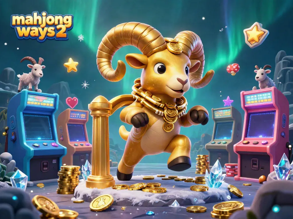 Engage with Mahjong Ways 2 in a dazzling 3D scene featuring bright casino elements and vibrant characters.