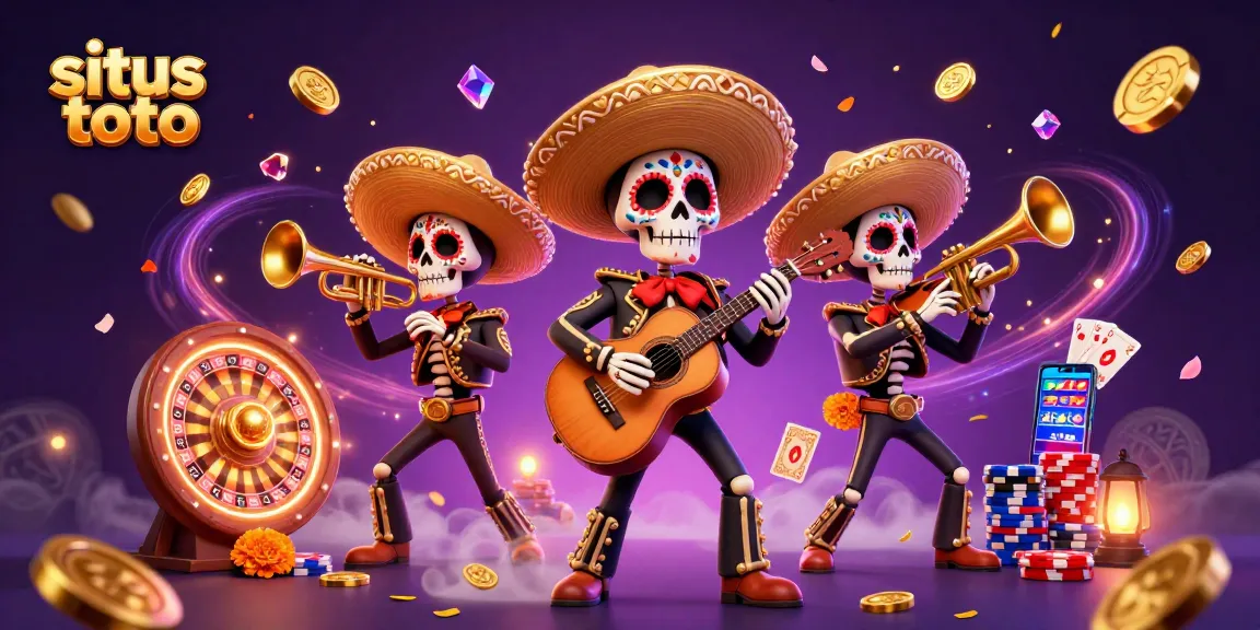 Experience the thrill of situs toto with a vibrant mariachi band and dazzling casino elements.