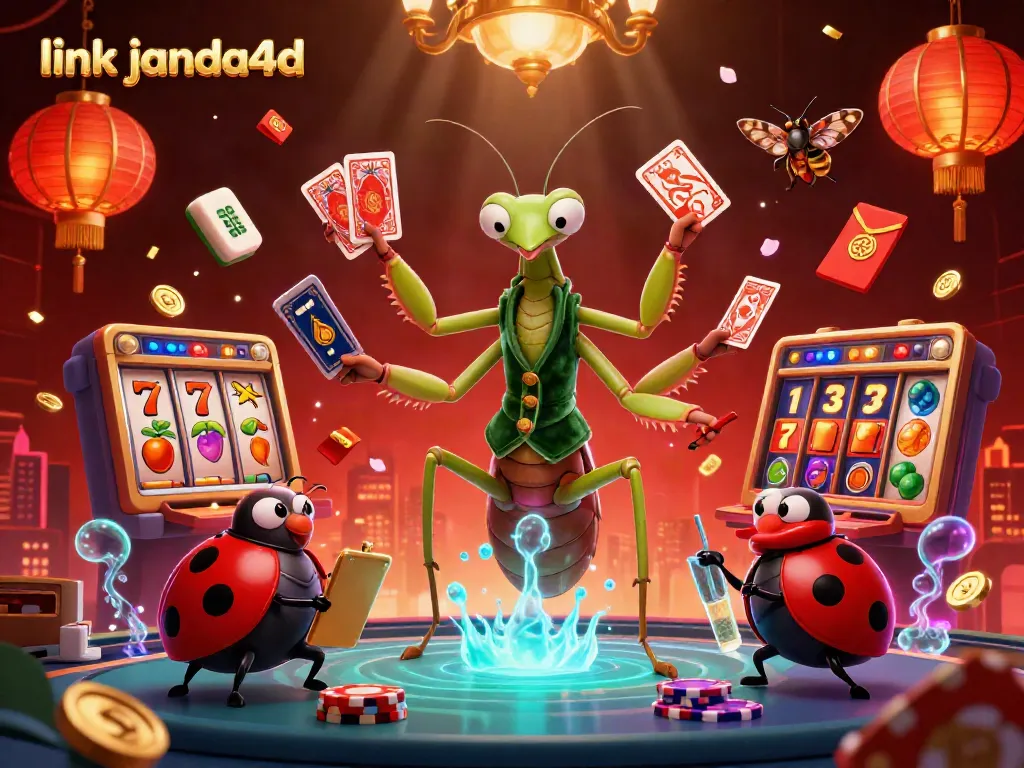 Menggoda keberuntungan dengan permainan slot dalam ilustrasi 3D "link janda4d" yang penuh warna.