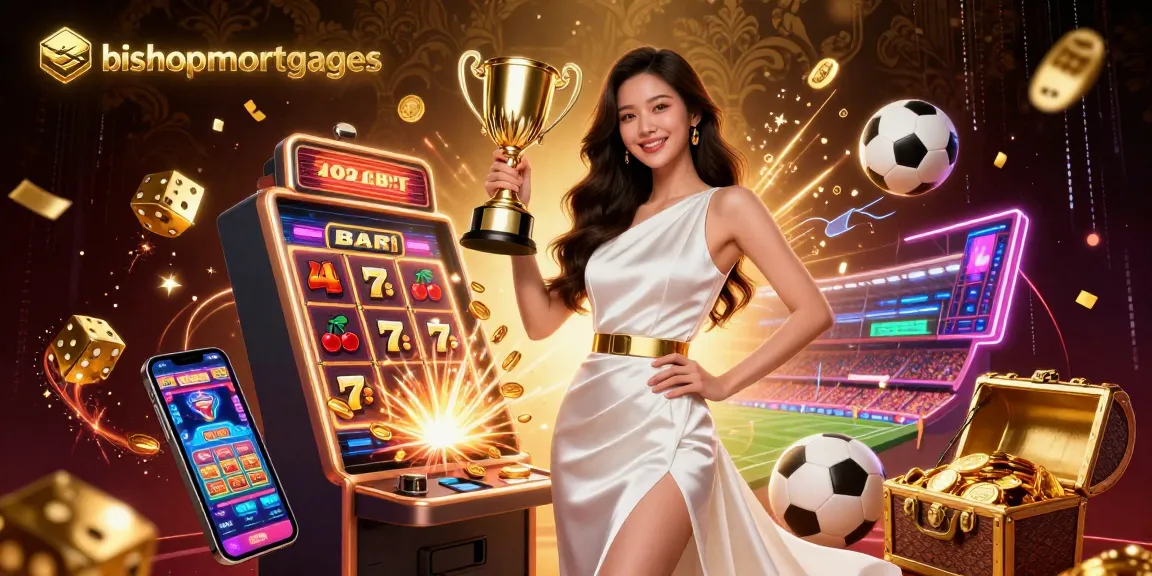 Win big with bishopmortgages in vibrant casino-themed 3D illustration showcasing thrilling gaming elements.