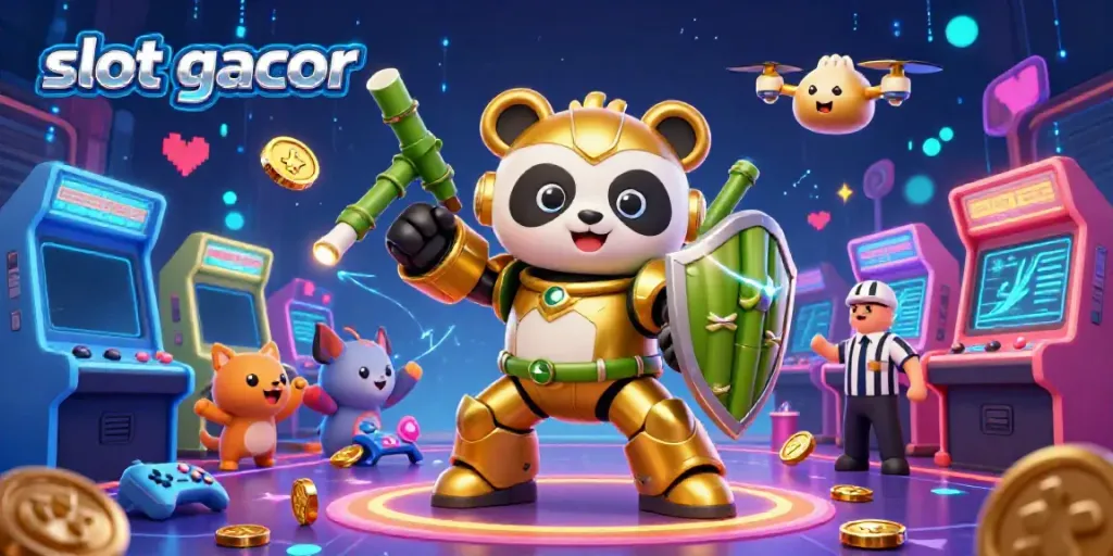 Menangkan slot gacor di arena permainan dengan panda emas dan robot bamboo.
