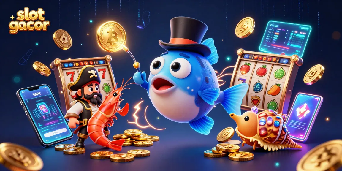 Spin the reels in slot gacor style with gleaming coins, pirate shrimp, and treasure-filled sea snail!