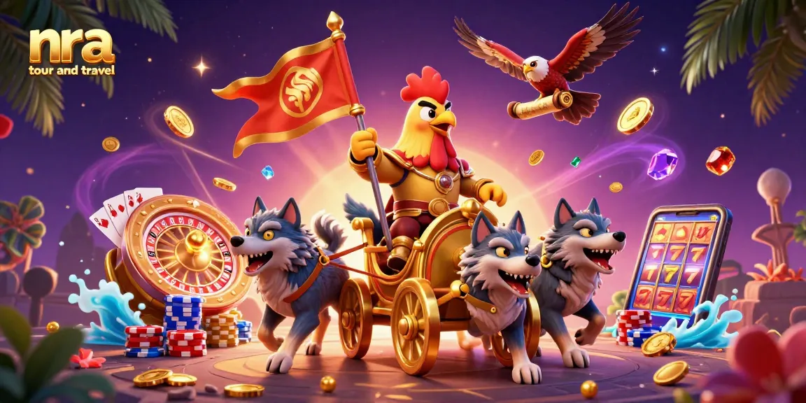 Experience vibrant gaming action with nra tour and travel's golden adventures in this dynamic casino scene.