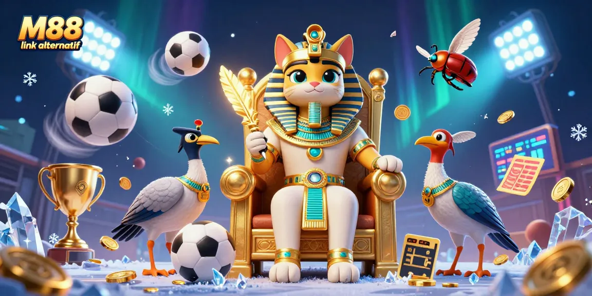 Bertaruh dengan M88 link alternatif untuk permainan judi yang seru dan aman, sambil menikmati trofi emas dan bola olahraga.