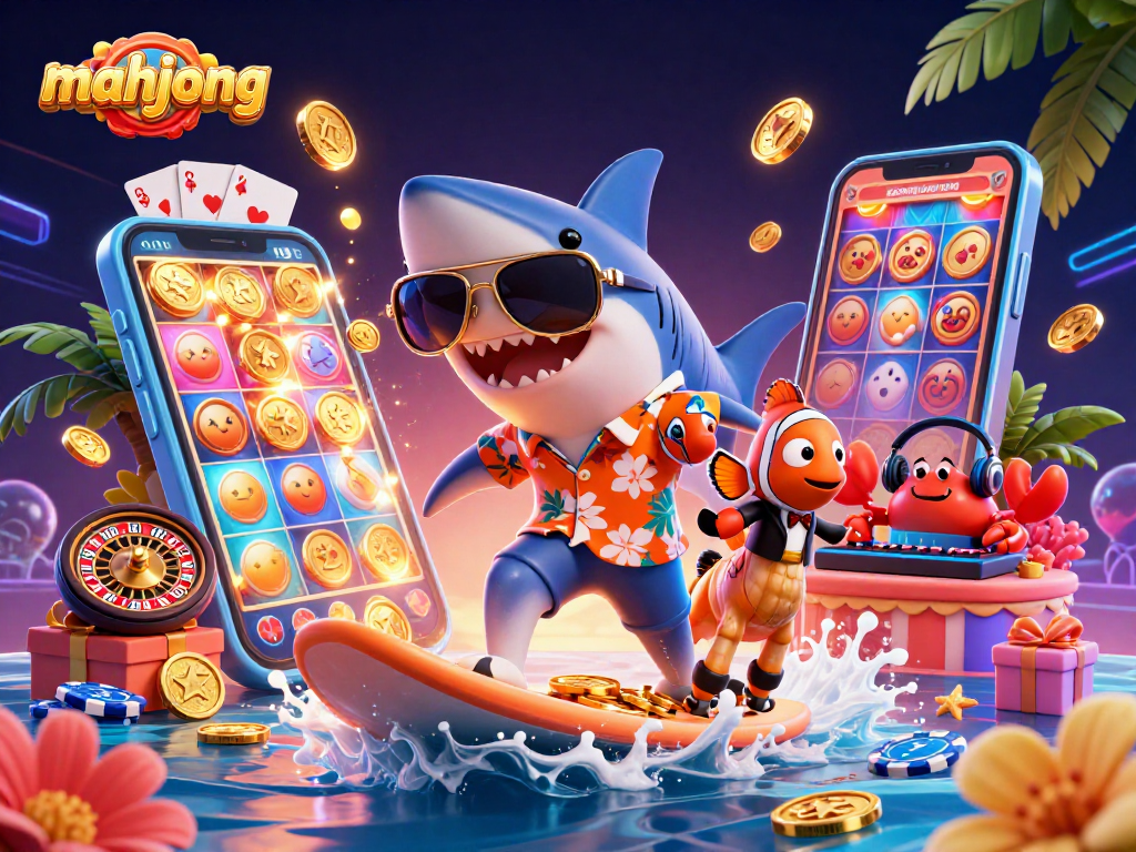 Experience the excitement of mahjong slots with dynamic gaming elements in an engaging, colorful scene.