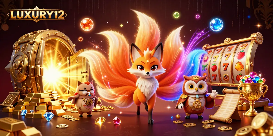 Experience winning potential with LUXURY12 in this vibrant gambling scene filled with jackpot riches.