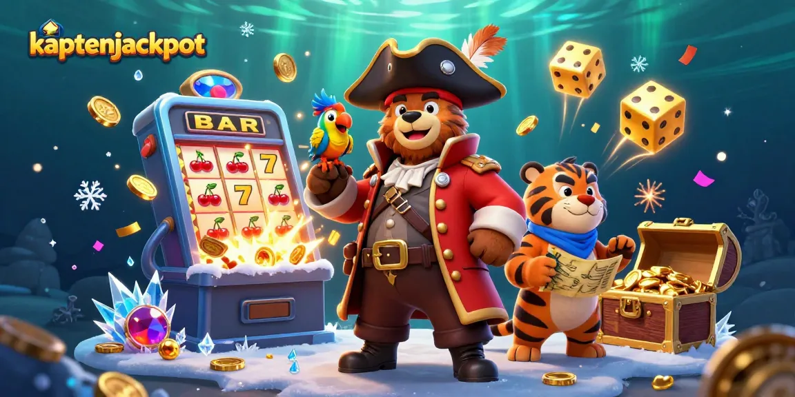Spin the kaptenjackpot with a pirate bear, tiger first mate, and treasure-filled slot machine