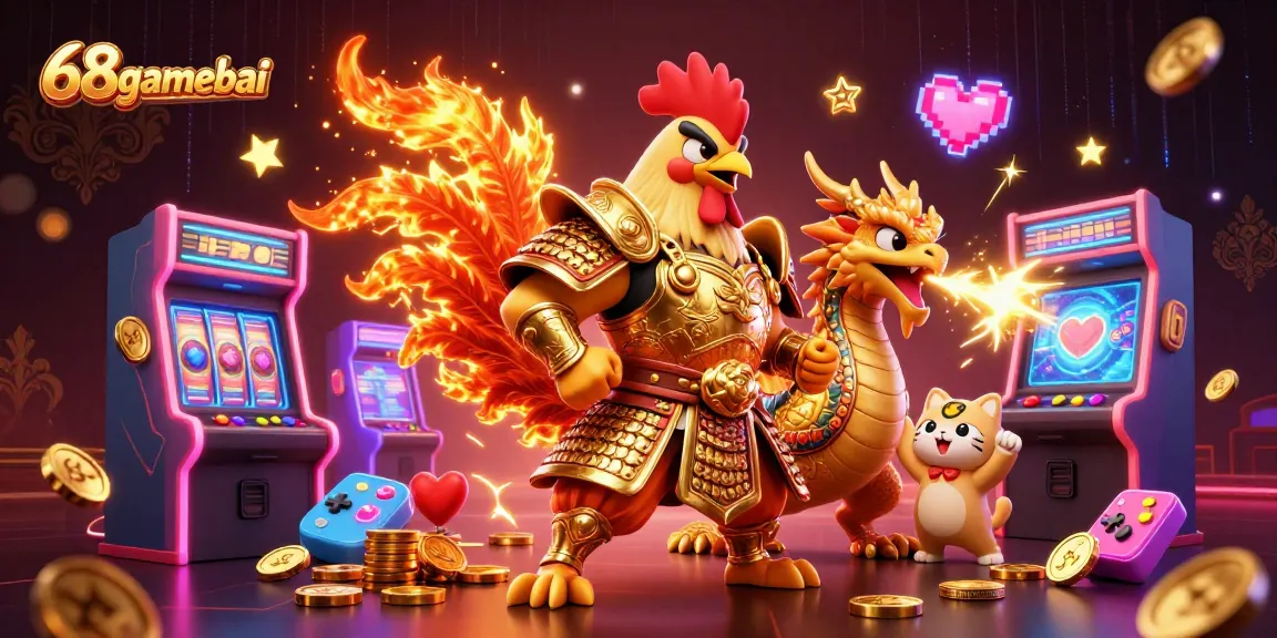 Experience the vibrant 68gamebai casino with dynamic characters and colorful games around.