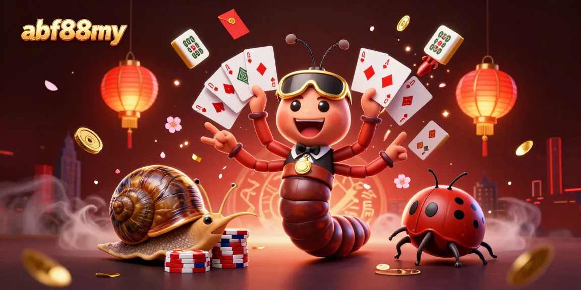 Experience vibrant casino action with afb88my as the millipede dealer dazzles with playing cards and chip stacks.