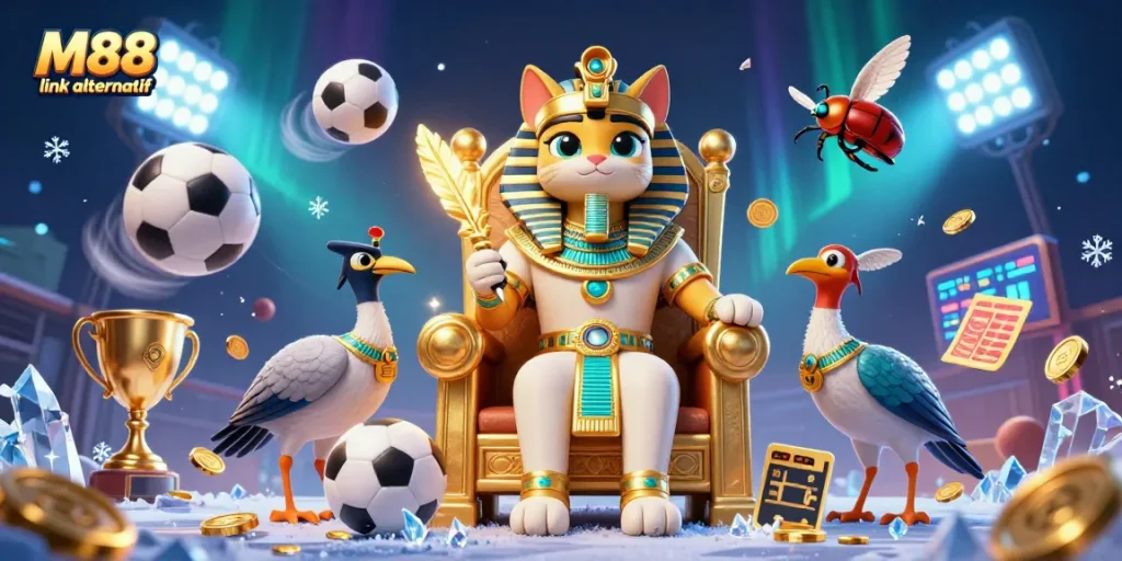 Bertaruh dengan M88 link alternatif untuk permainan judi yang seru dan aman, sambil menikmati trofi emas dan bola olahraga.